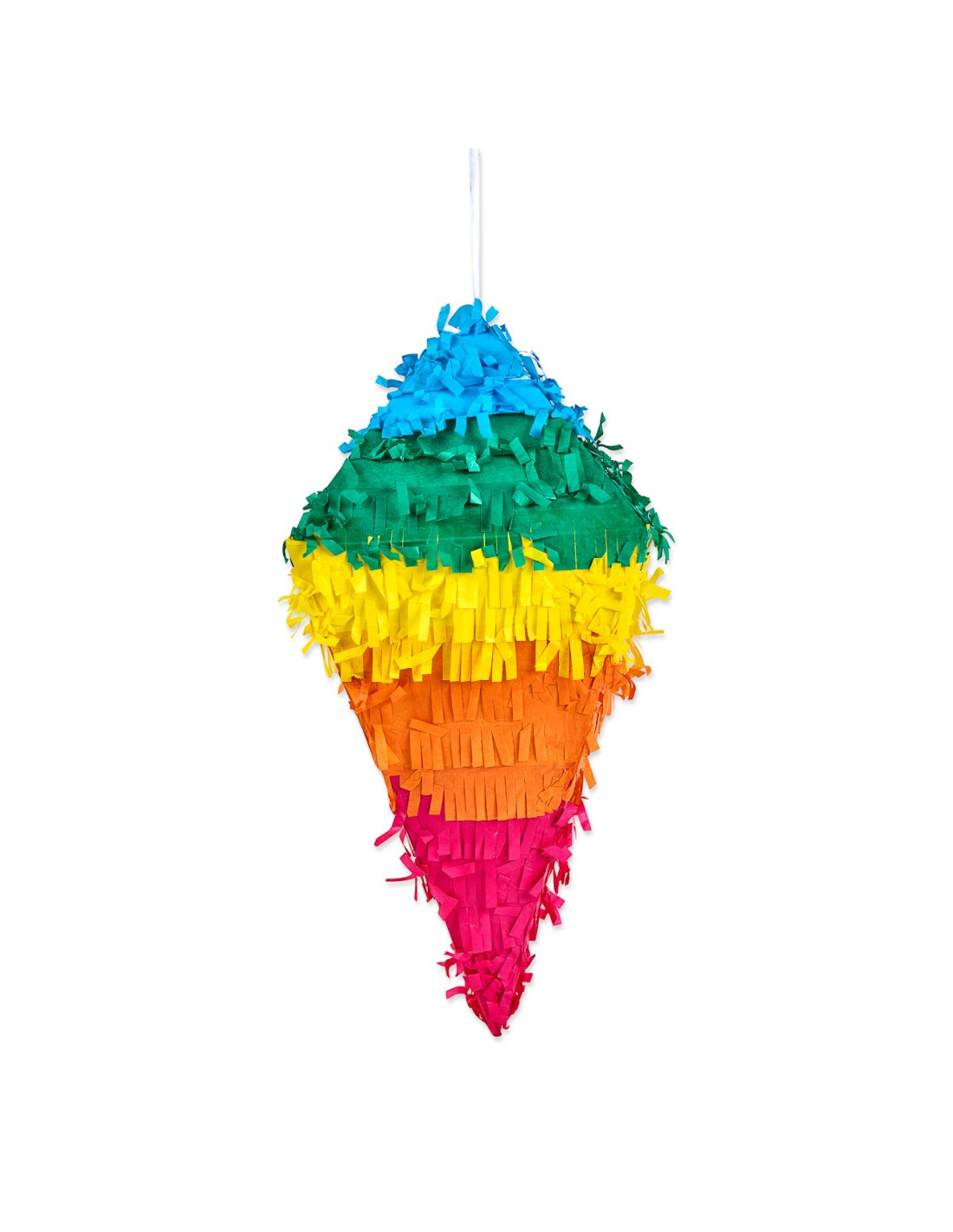 Diamantformet Piñata 45 cm i Regnbuefarver til Fest
