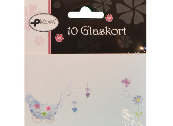 Bordkort til Dåb – Barnevogn, 10 Stk. til Festen