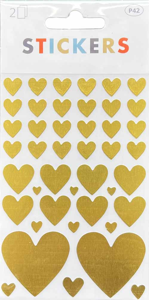 Folie Guldhjerter Klistermærker - 86 Stk. til Dekoration