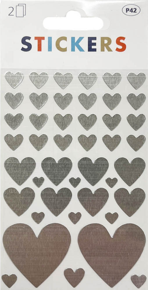 Sølv Hjerte Stickers - 86 Stk til Dine Kreative Projekter!