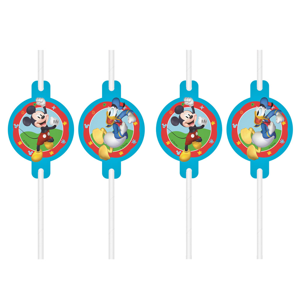 Mickey Mouse Sugerør til Børnefødselsdag – 4 Stk Festlige Sugerør