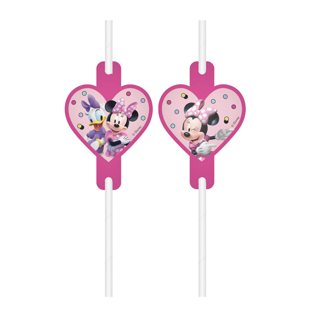 Minnie Mouse Papsugerør til Børnefester – 10 Stk.