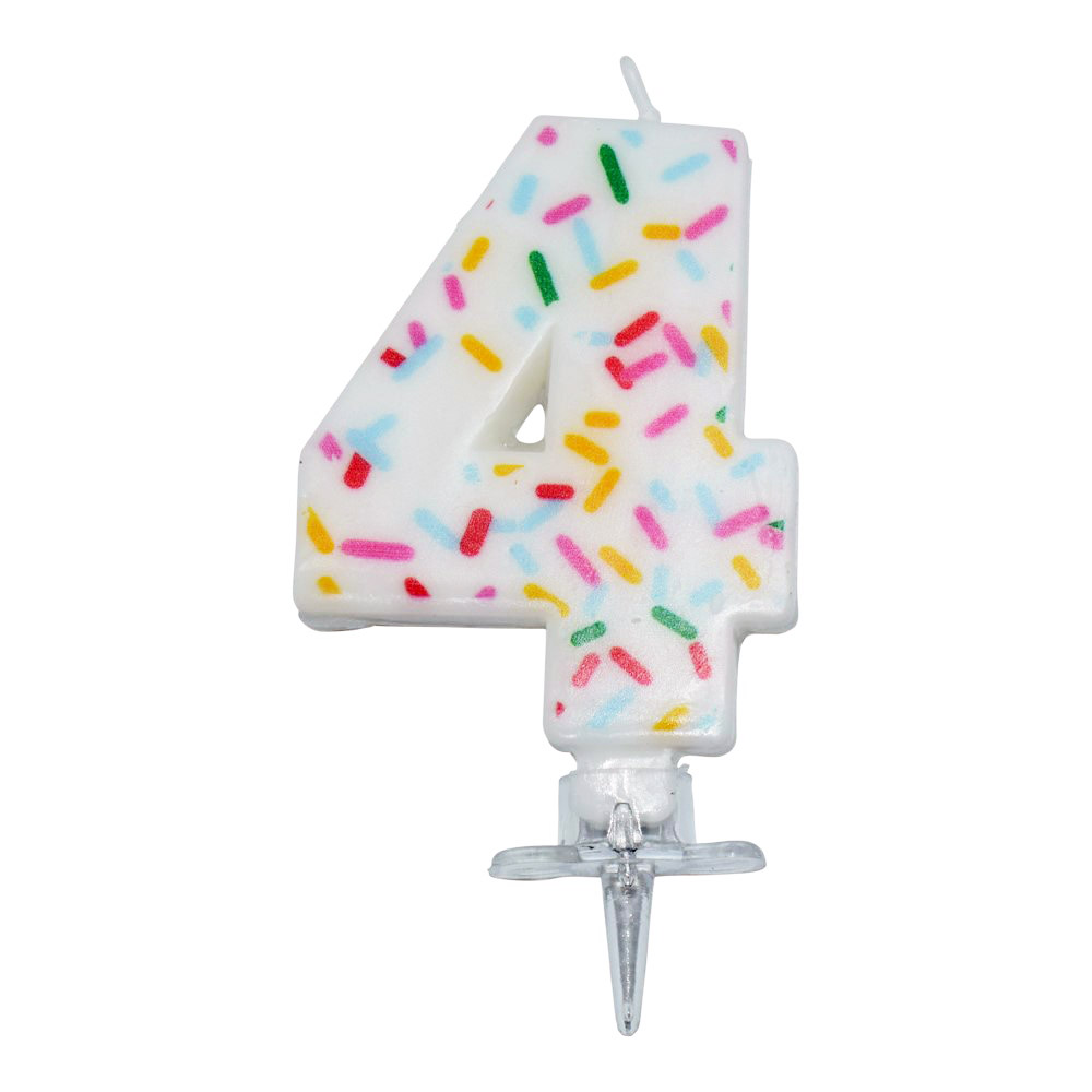 Nummerlys Nr. 4 med Krymmel til Fødselsdagsfest