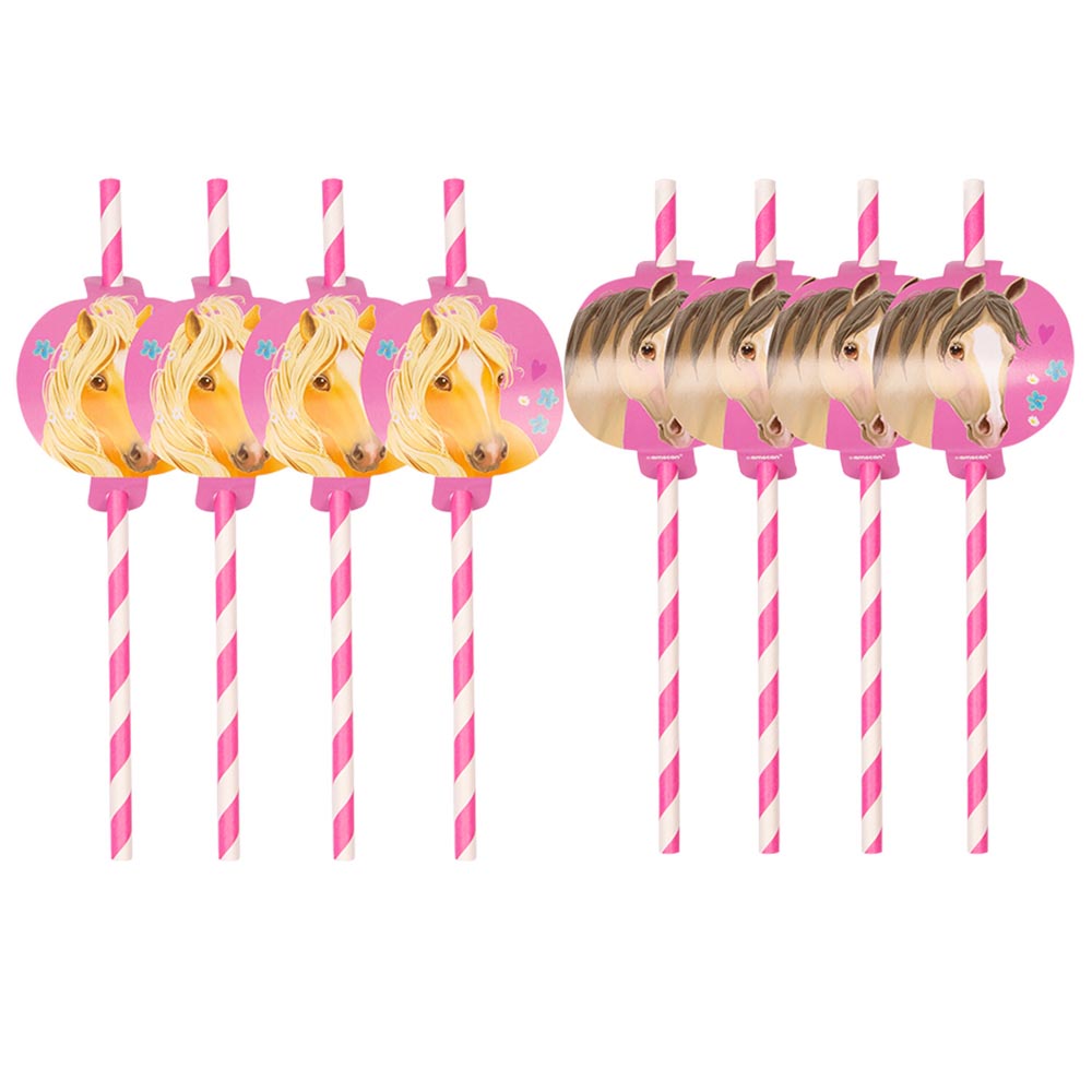Hestefest Papsugerør – 8 Stk med Charmerende Motiver!