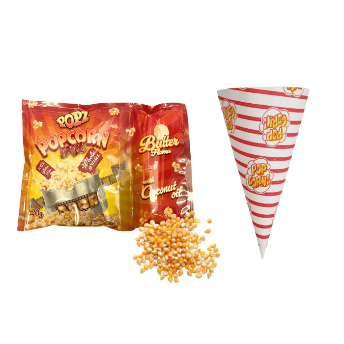 Popcorn Festpakke med 175 Portioner - Alt Inkluderet
