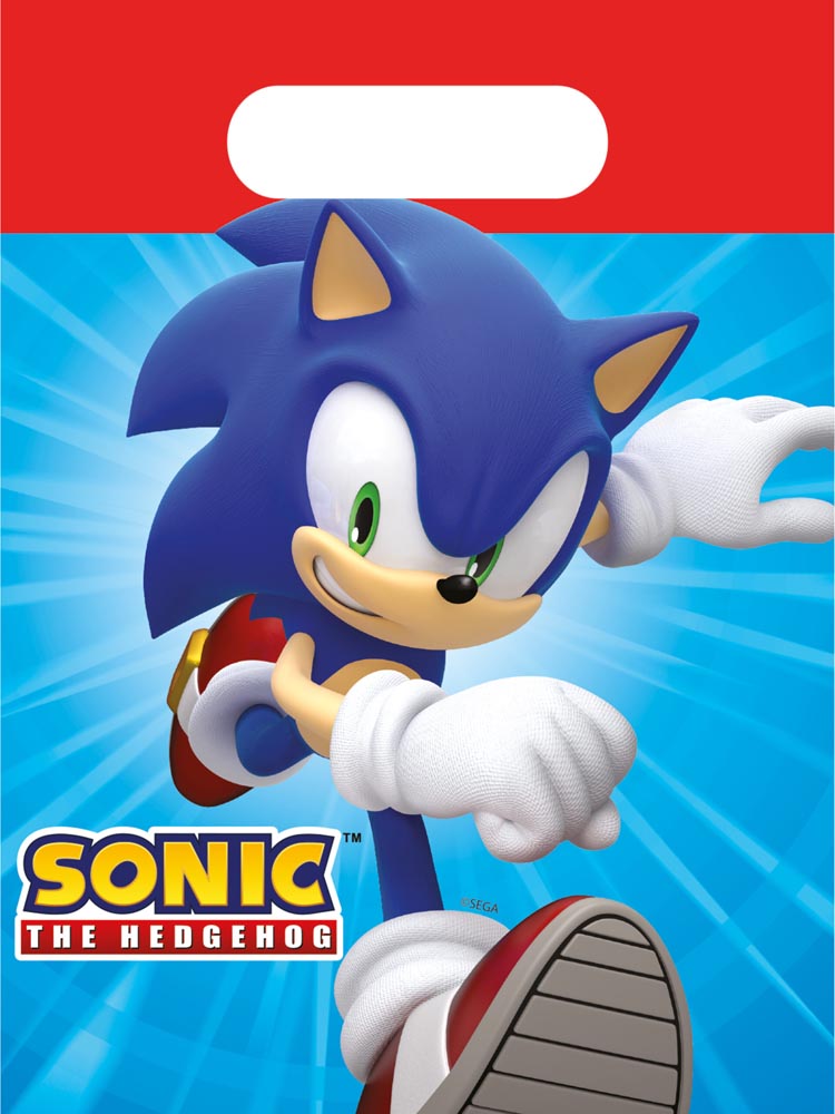 Sonic Fødselsdag Slikposer – 4 stk. til Temafest!