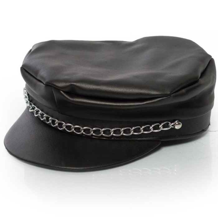Biker Hat Deluxe - Sort Unisex til Cool Stil