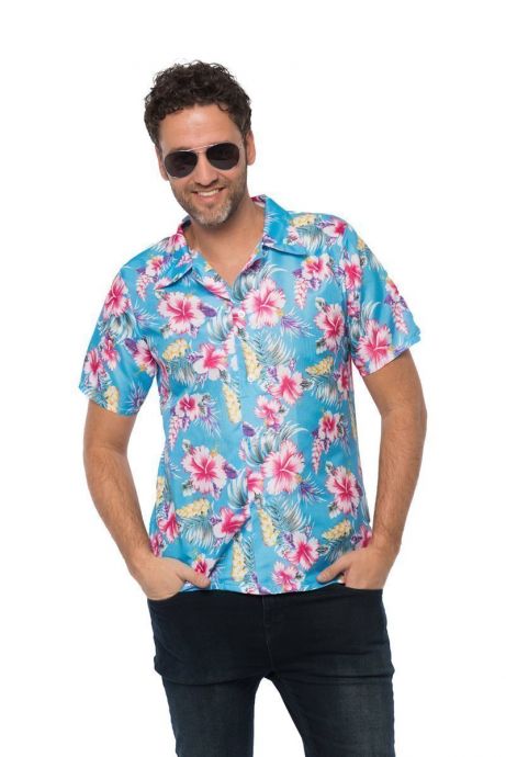 Deluxe Blå Hawaii Skjorte til Festlige Anledninger