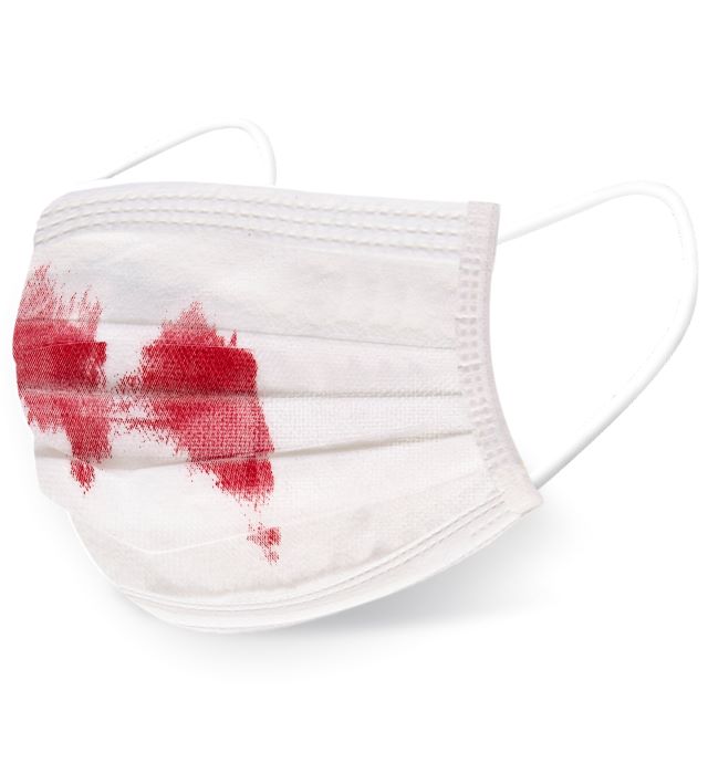 Blodigt Mundbind i Polyester - Uhyggeligt Tilbud!