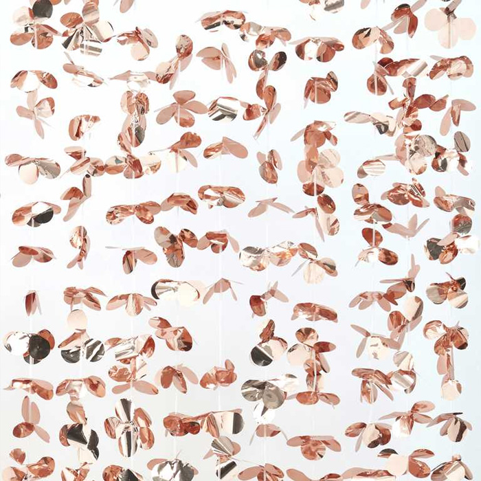 Blomster Gardin i Rose Gold - Fantastisk Tilbud!