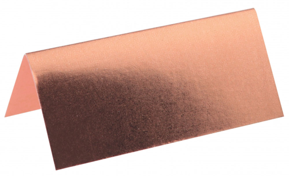 Elegant Kobber Metallic Bordkort – 10 Stk til Festen