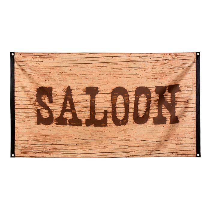 Brunt Cowboy Saloon Banner - Perfekt til fest!