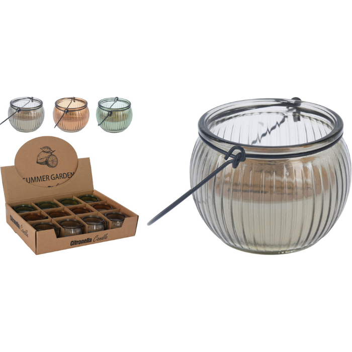 Citronella Lys   Assorteret Farvet Glas 76x76x61