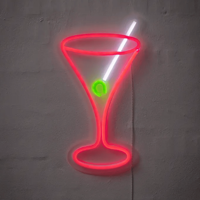 Cocktail Neon LED Skilt - Lysende Dekoration til Fest