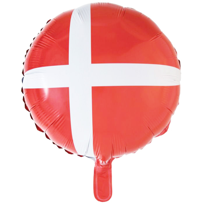 Dannebrog Folieballon 46 cm til Fødselsdagseventyr