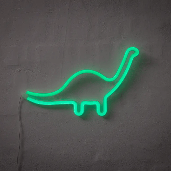 Dinosaur Neon LED Skilt - Lysende Dekoration til Fest