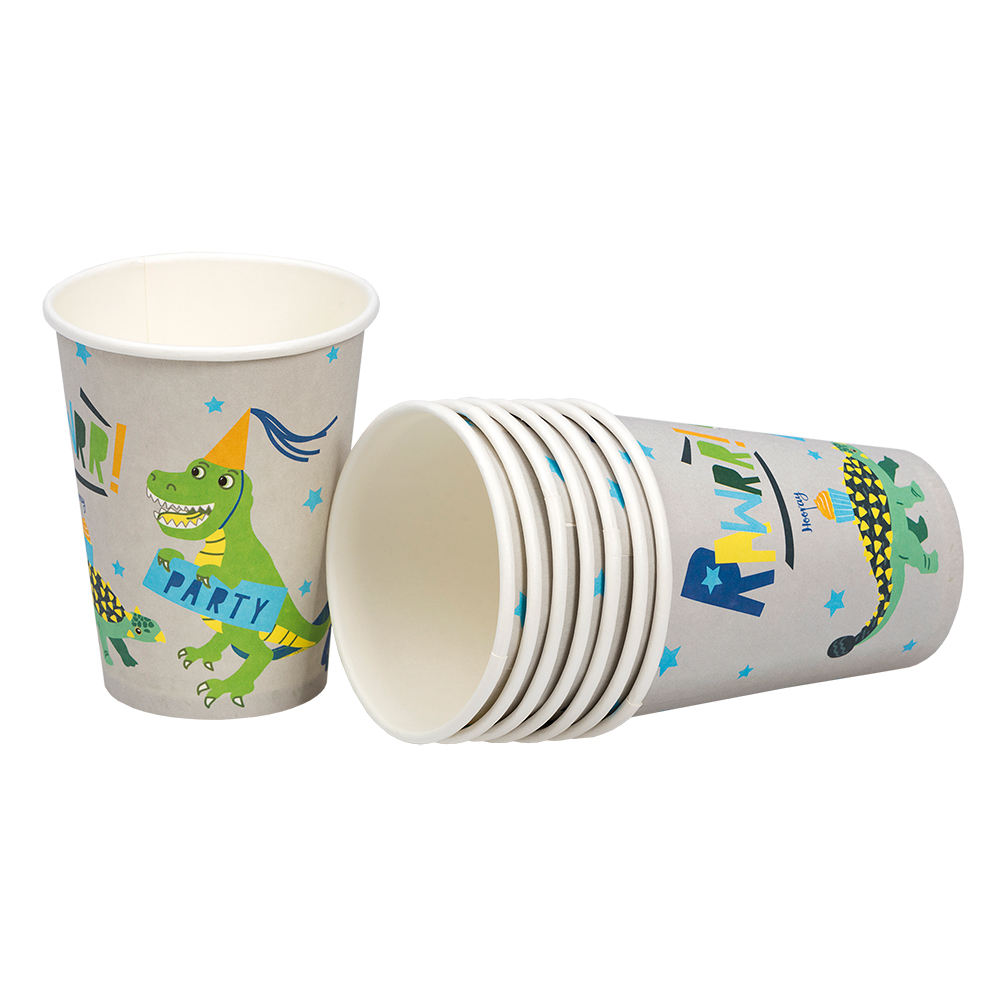 Dinosaur Tema Papkrus - Pakke med 8 til Festen!