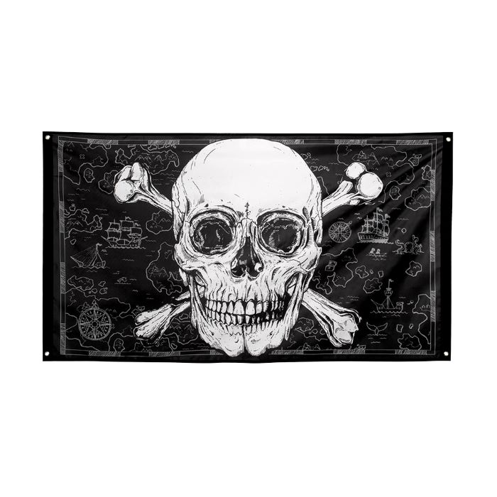 Dødningehoved Banner Med Skib Illustrationer 150x90