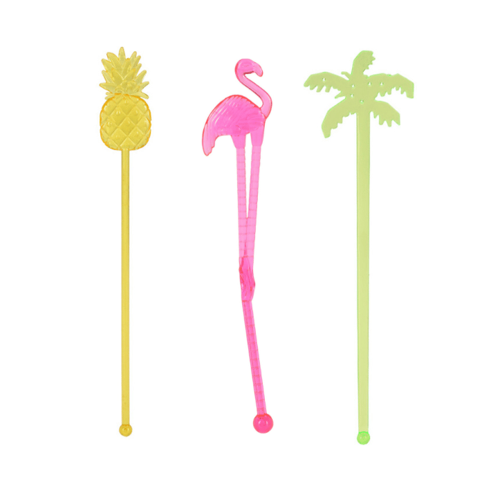Hawaii Motiver Drinks Pinde - Sæt med 12 Stk. til Fest!