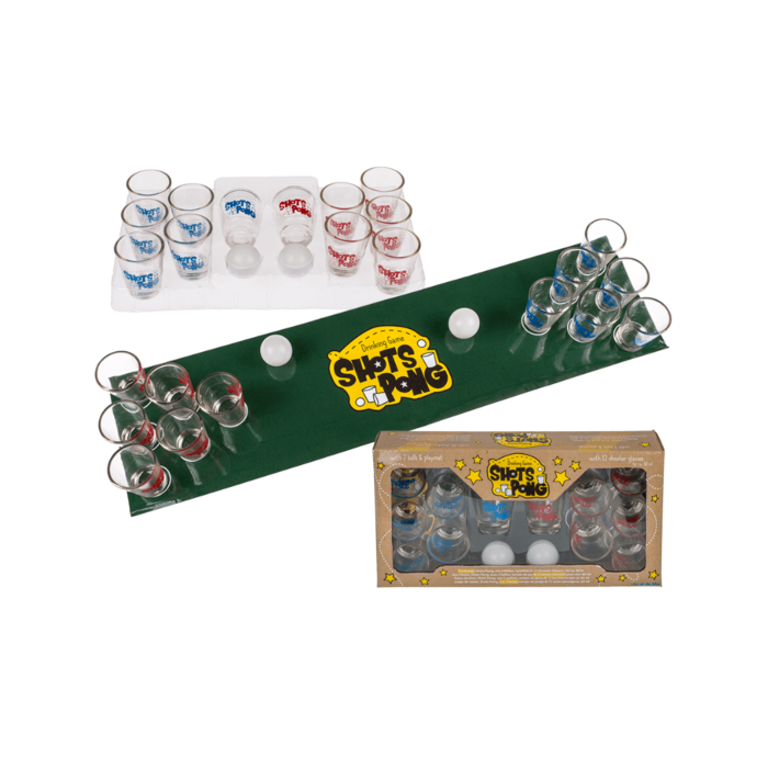 Drukspil Shotspong med 12 Glas - Festlig Underholdning!