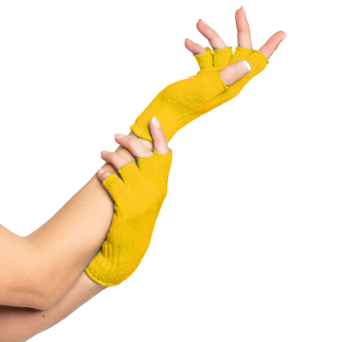 Fingerløse Handsker til Kvinder - Gule - One-size