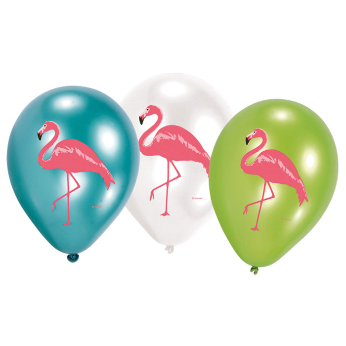 Flamingo Balloner - 6 stk. til Hawaii Fest Tema