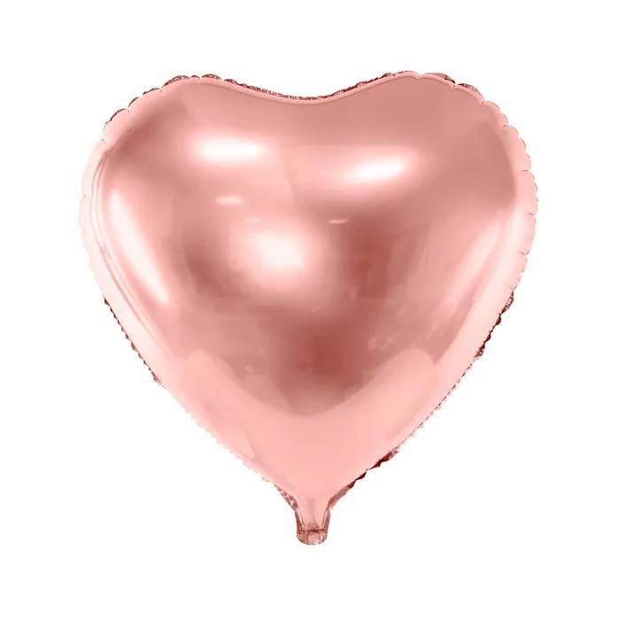 Folieballon Hjerte i Rose Gold 45 cm - Til Fest!