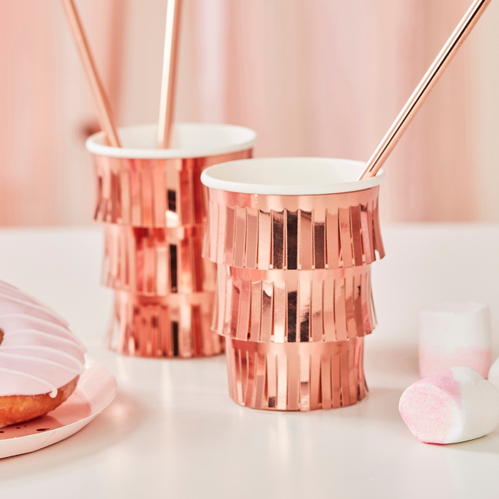 Frynse Krus i Rose Gold – 8 stk. til festlige begivenheder