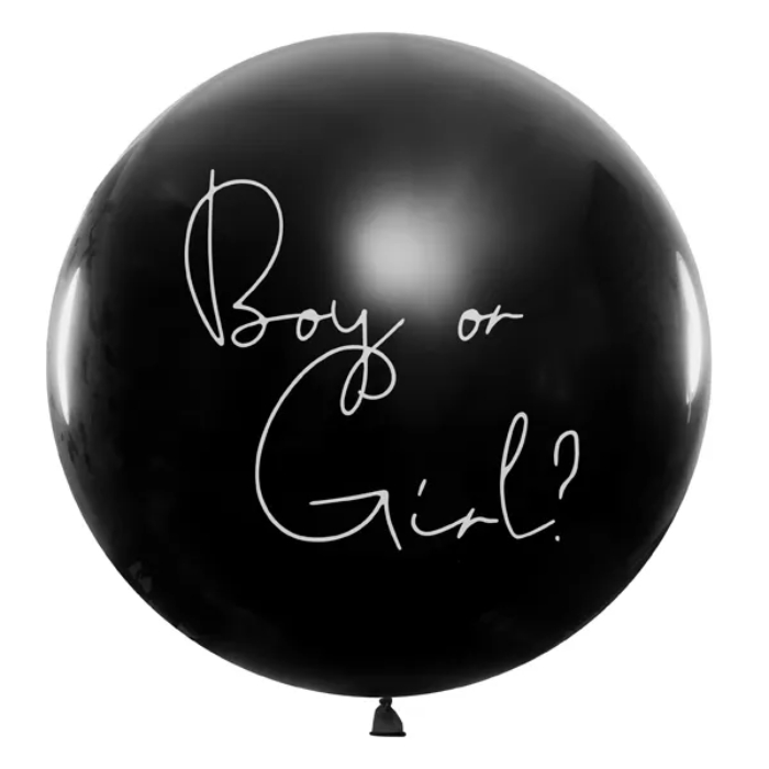 Kønsafsløring Ballon Pige - Sort Fejr dit lille mirakel!