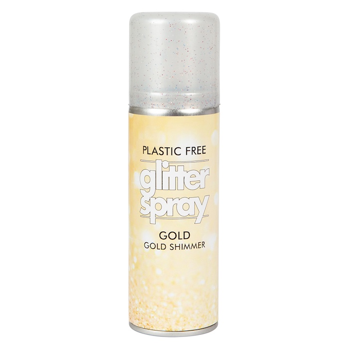 Guld Glitterspray til Krop og Hår - Perfekt til Fester!