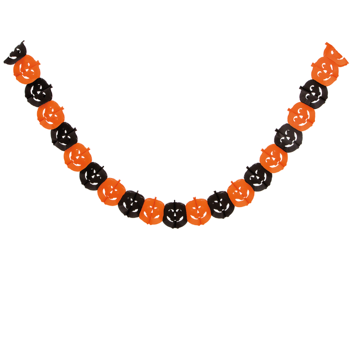 Græskar Guirlande i Sort og Orange - Halloween Dekoration!