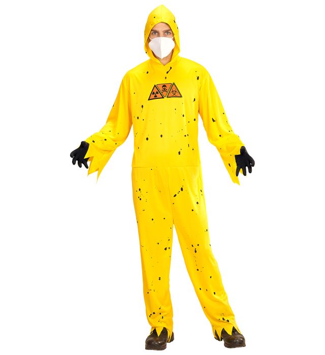 Gul Biohazard Halloween Kostume - 3 Dele til Festen
