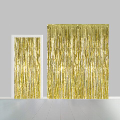 Guld Glimmerforhæng til Fest - 100 x 240 cm Glamour!