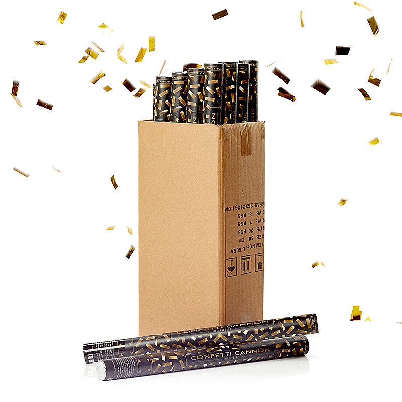 Guld Konfettirør 80   Partyvikings 40x Metallic Rektangulær