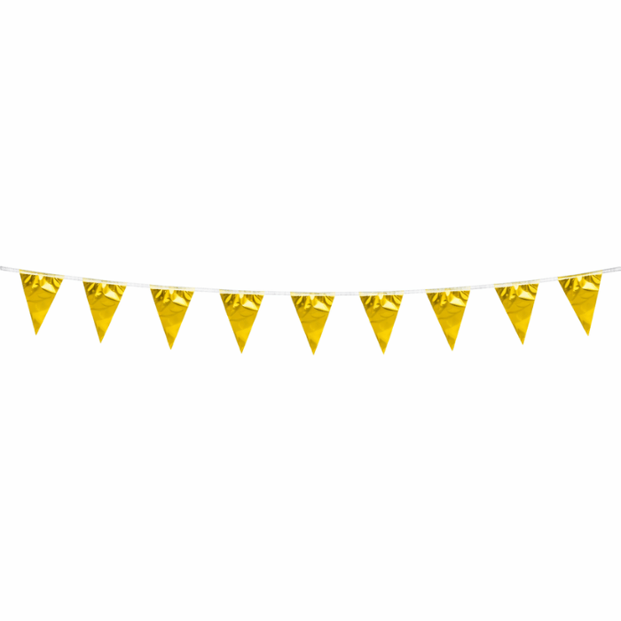 Guld Metallisk Flagguirlande 10x15 Meter