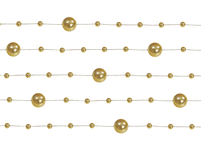 Guld Perle Guirlande 5 Meter til Elegant Festdekoration