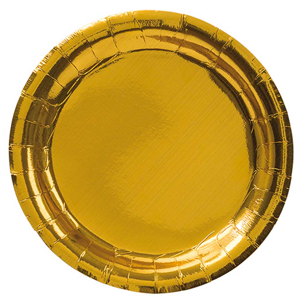 Guldmetallic Paptallerkner - 8 stk til Festlige Anledninger
