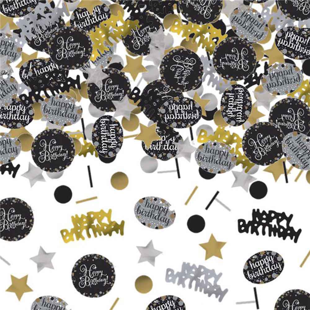 Sølv Happy Birthday Konfetti til Fantastiske Fester
