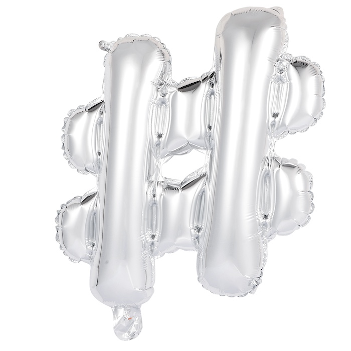 Hashtag Folieballon Metallisk Sølv 41