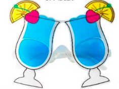 Hawaii Cocktail Solbriller i Blå - Festtilbud!
