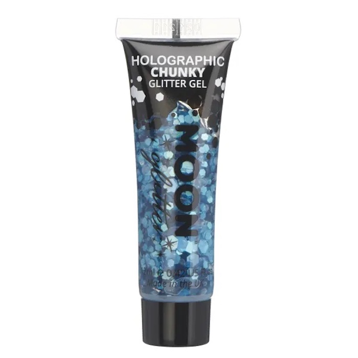 Holografisk Chunky Glitter Gel i Blå - Festtilbehør