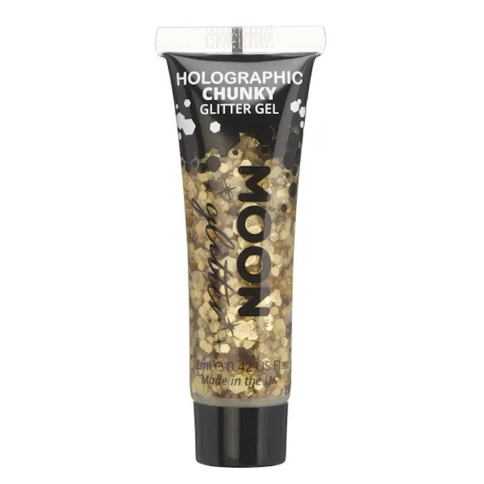 Holografisk Chunky Glitter Gel Guld 12   Moon Creations