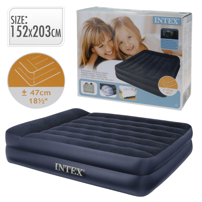 Intex Luftmadras Med Indbygget Pumpe 203x152x42