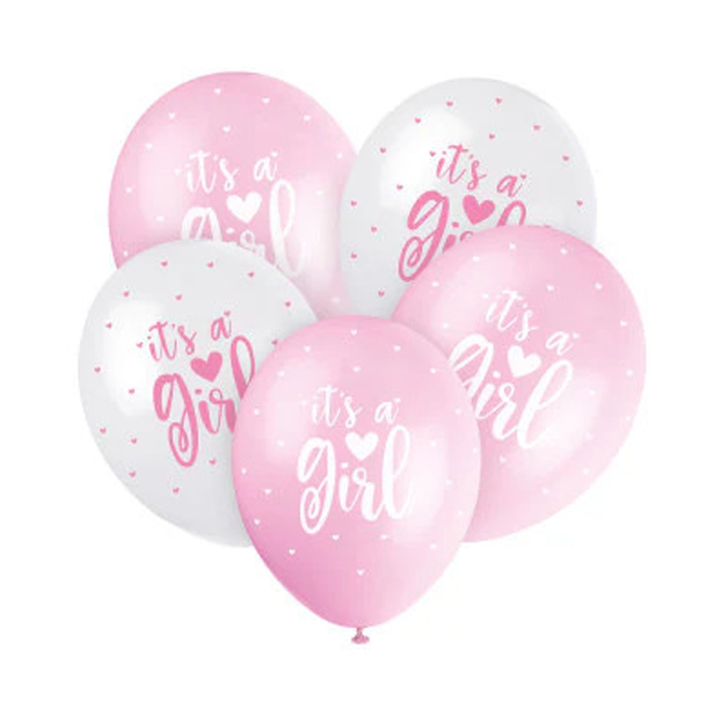 Lyserøde "It's a Girl" balloner til babyshower fest
