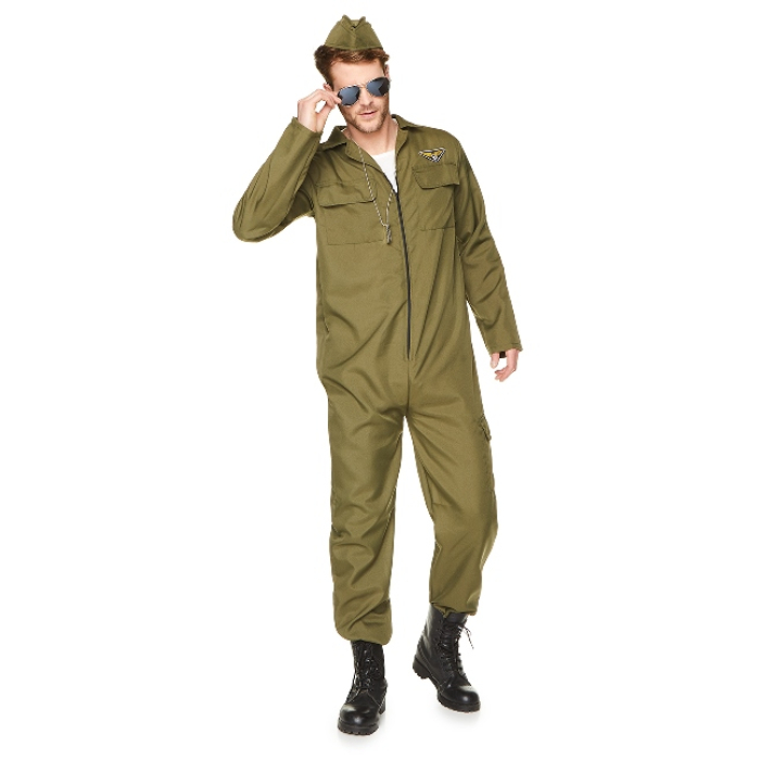 Grønt Jægerpilot Kostume - Klar til Fest og Eventyr!