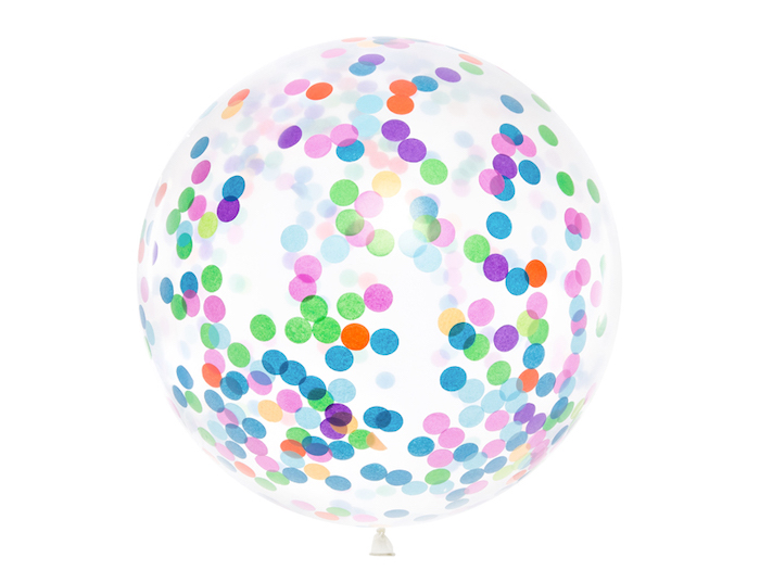 Kæmpe Konfetti Ballon Multifarvet   Meter