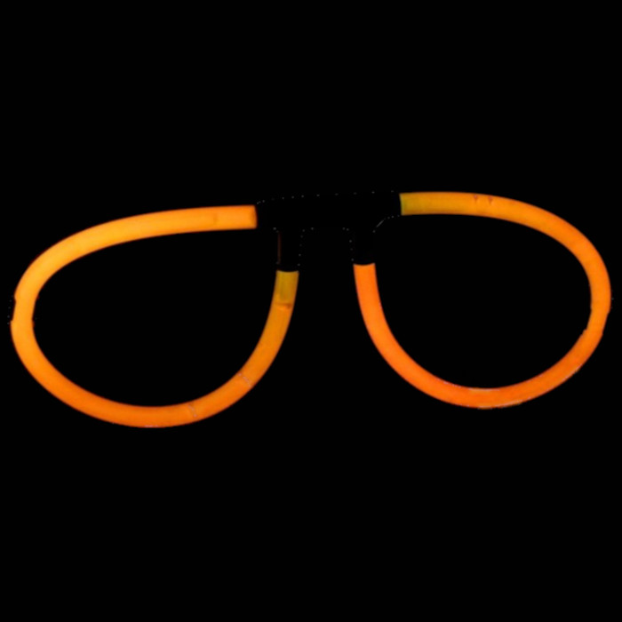 Knæklys Briller i Orange - Perfekt til Uv-fest!
