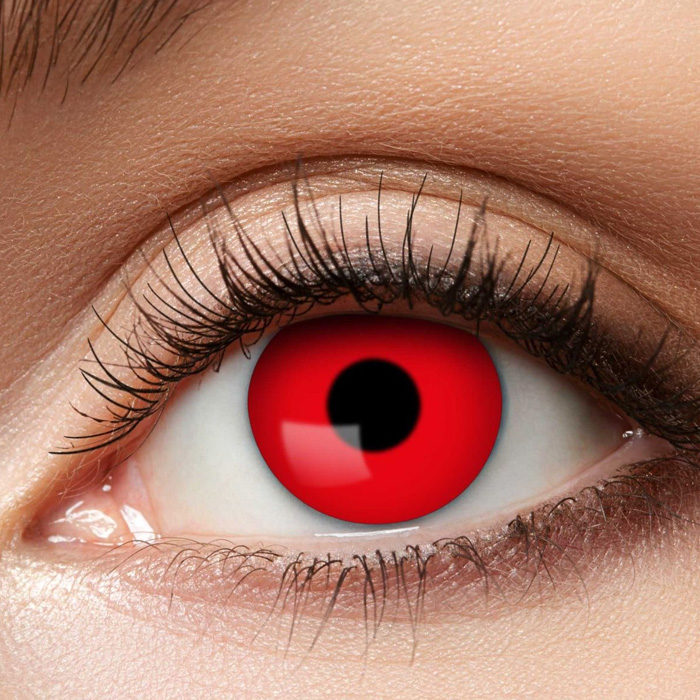 Blodrøde Kontaktlinser til Halloween - Gør dit look unikt!