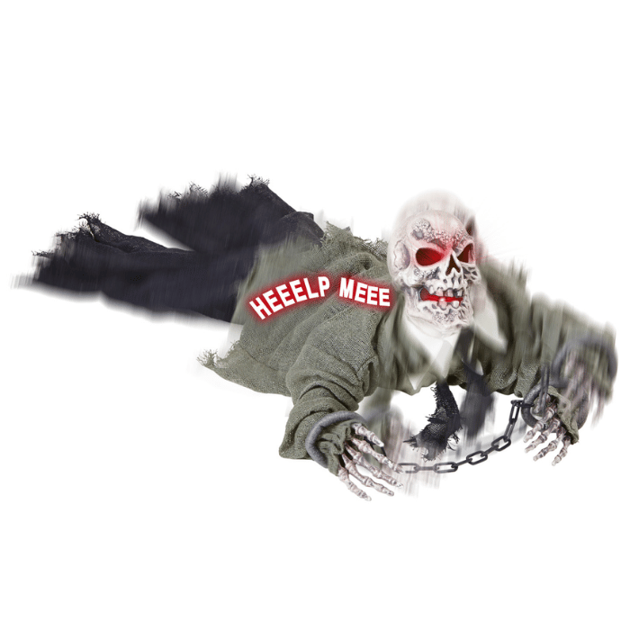 Kravlende Skelet med Sensor, Lyd og Lys - Halloween Uhyggelig!
