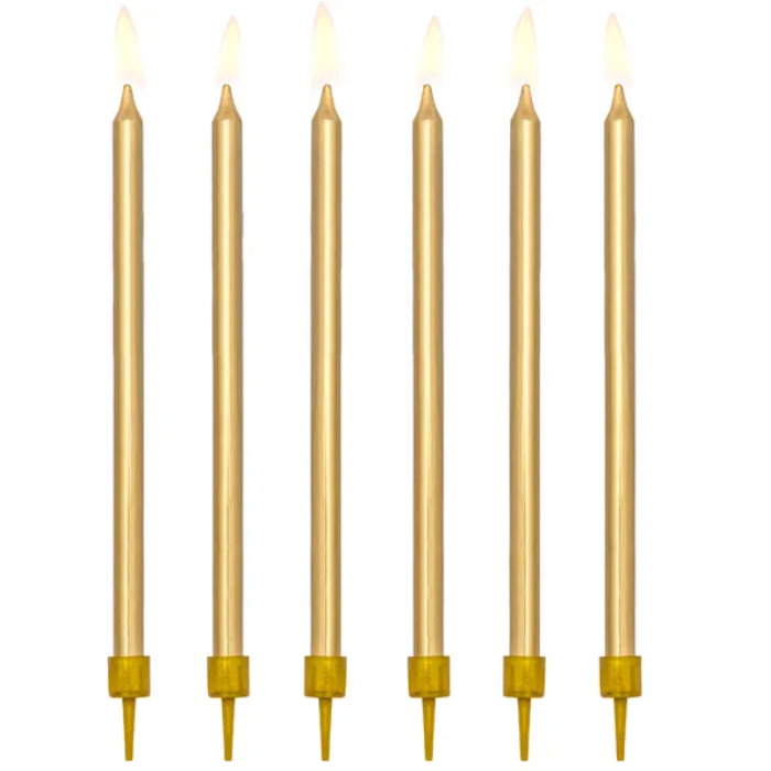 Lange Guld Kagelys 12,5 cm til Festlig Dekoration